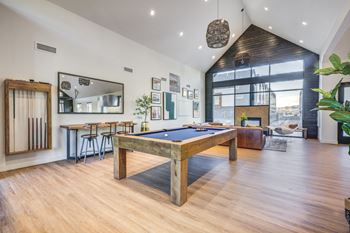 Community lounge with pool table 